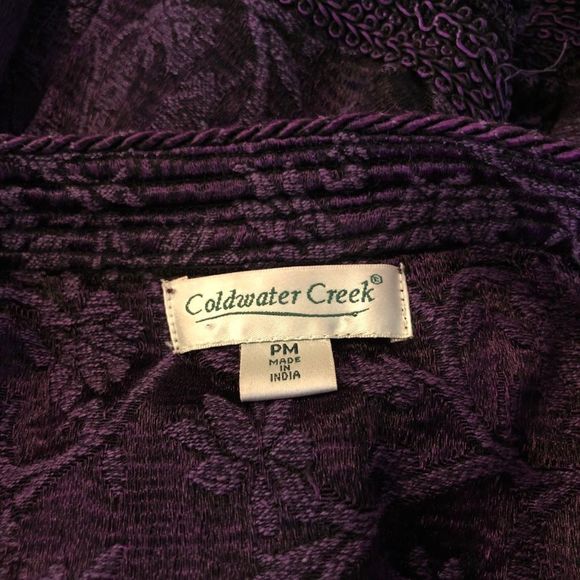 Coldwater Creek Rich Purple Tapestry Brocade Jacket size Petite Medium - Picture 10 of 14
